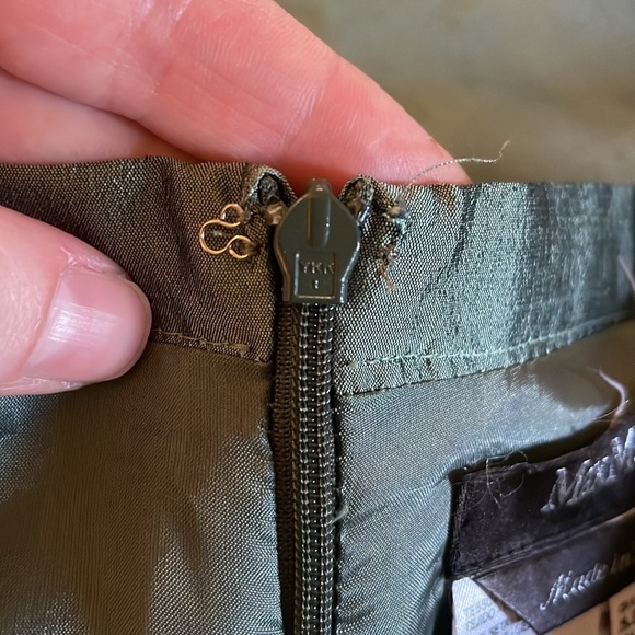 Max Mara Silk 2 Piece Set Wrap Jacket + Pencil Skirt Pianoforte Green Size 4 - Picture 16 of 16